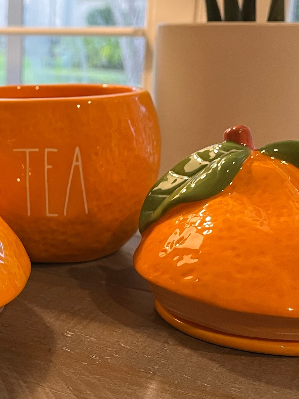 Rae Dunn Orange Ceramic Tea Canister with Sealing Lid - Picture 6 of 6
